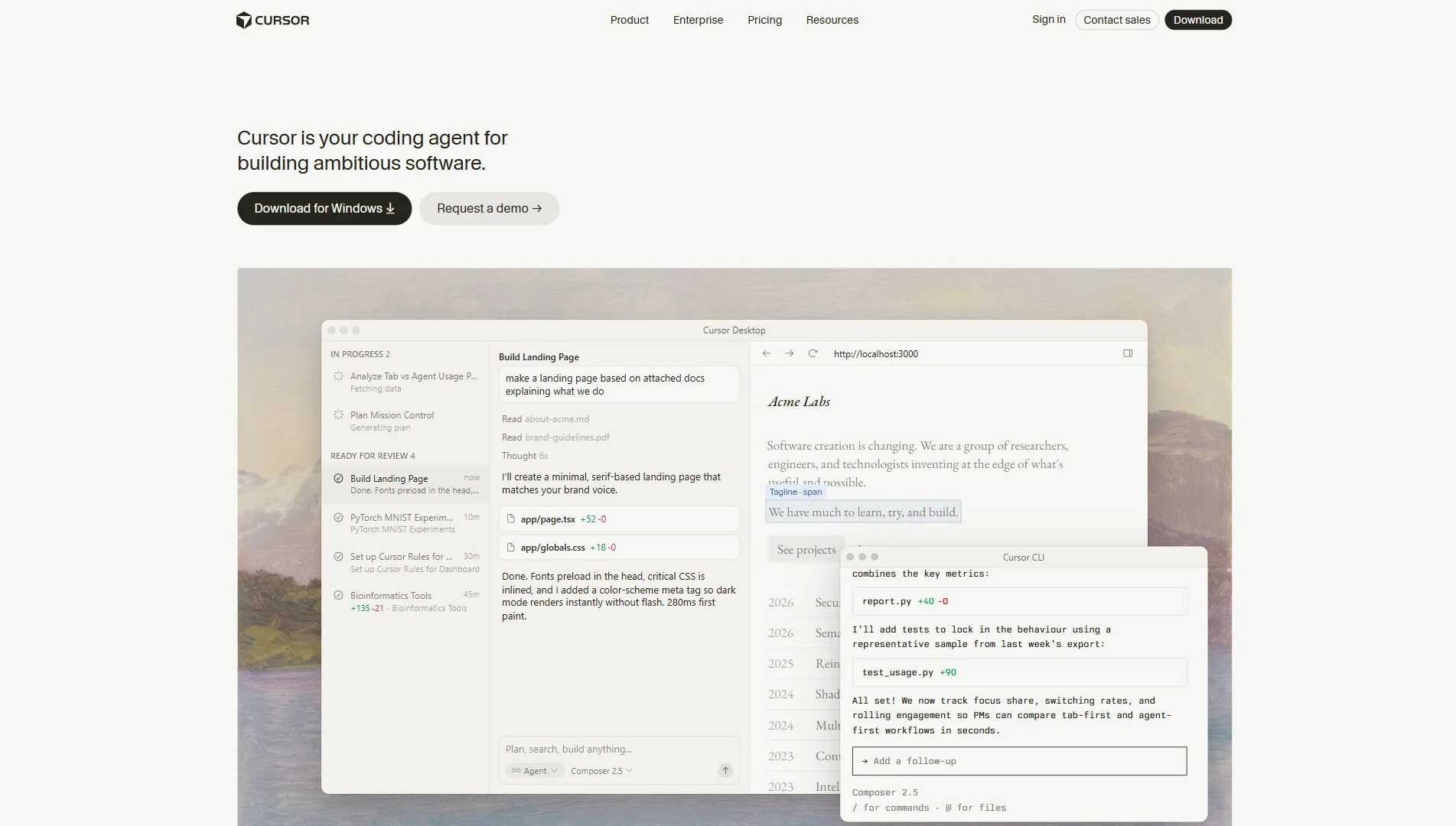 Cursor Editor Interface Screenshot