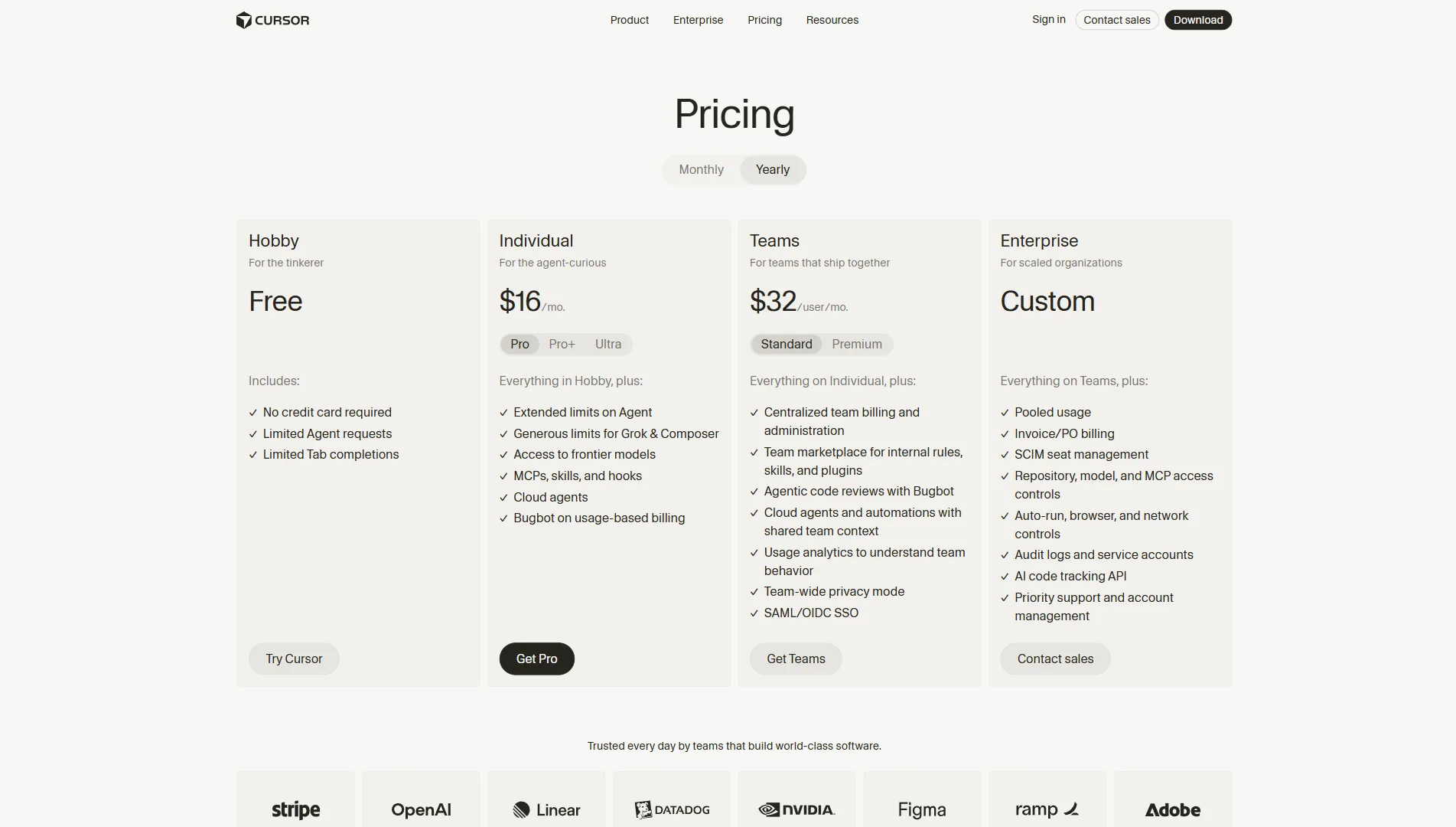 Cursor Editor Pricing Plans